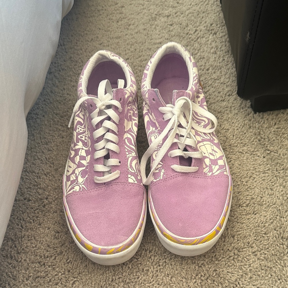 Vans Purple and White Women's Sneakers